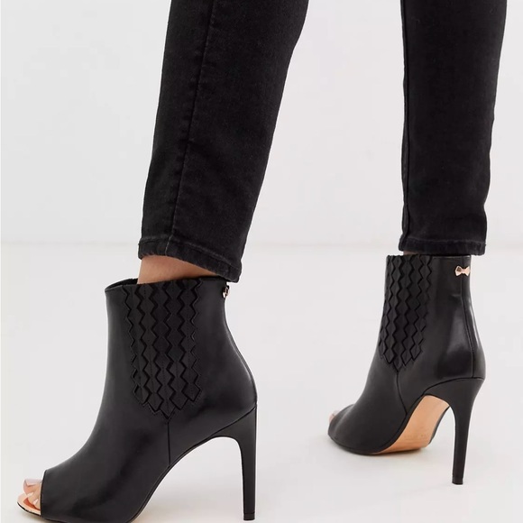 Ted baker London leather peep toe boots - Picture 2 of 7